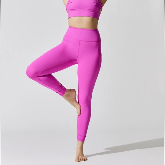 Free People FP Movement Wave Rider Leggings Size Small S Living Magenta Hot PINK - Picture 3 of 8